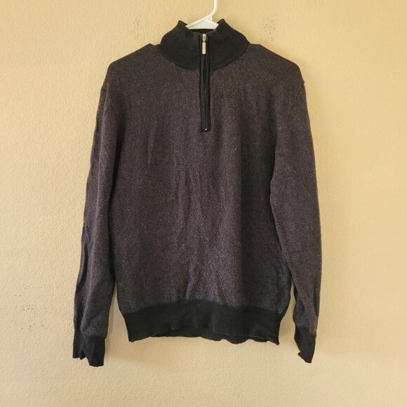 Hathaway Platinum Mens Merino Wool Sweater Sz  xxlarge Quarter Zip Gray Thermal - Picture 1 of 5